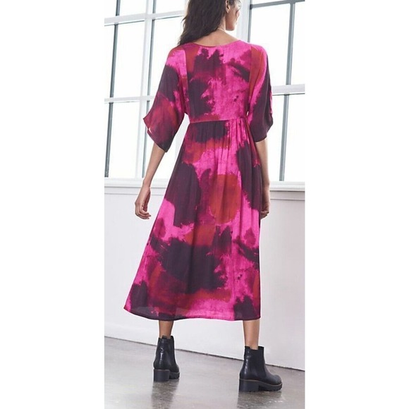 Norblack Norwhite Anthropologie Lysandra Tie-Dye Maxi Dress‎ Size XS Pink Red - Picture 4 of 8